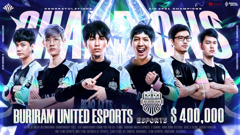 Buriram Unites Esports vô địch giải quốc tế Arena Of Valor International Championship (AIC) 2021