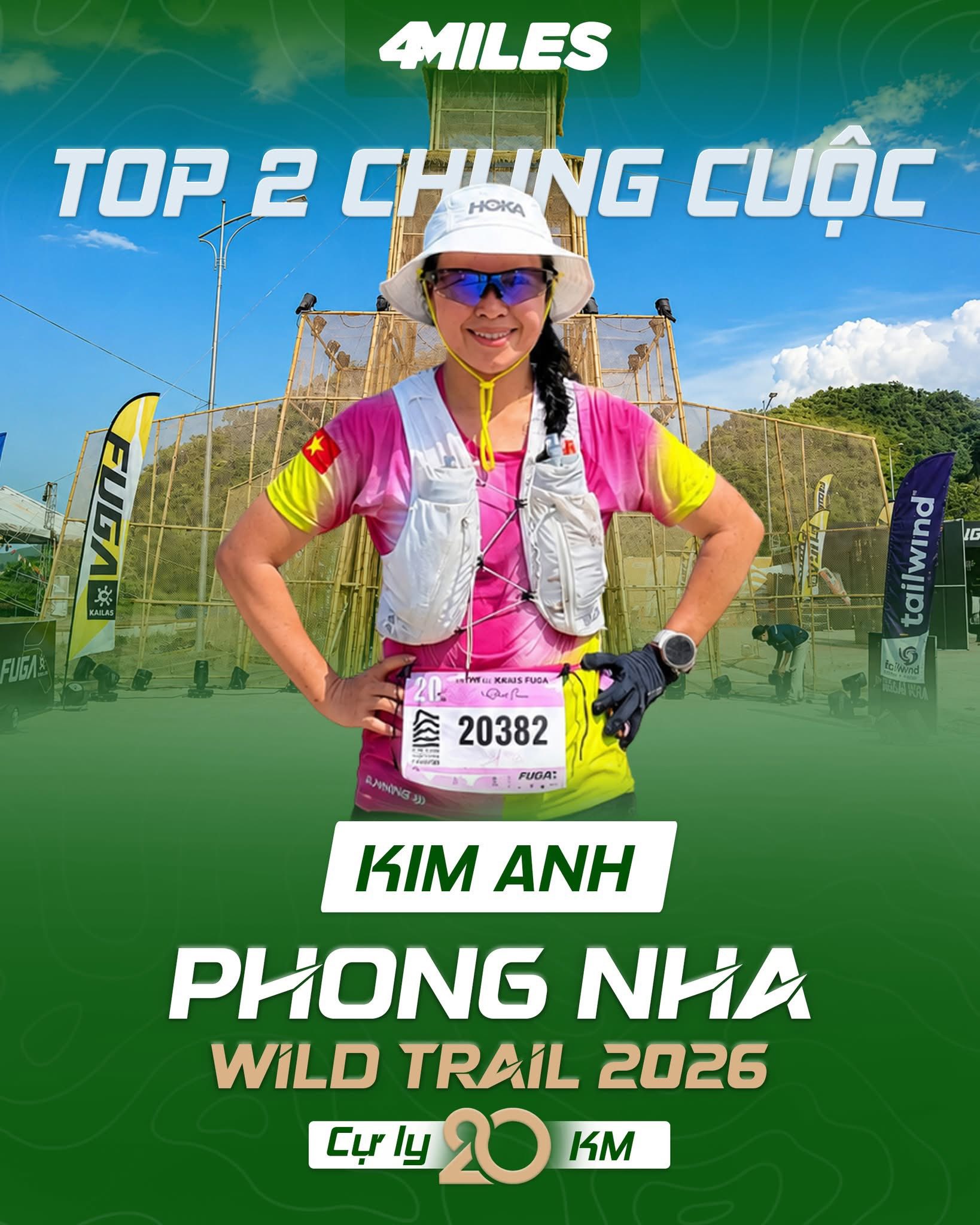Nữ runners Nguyễn Thị Kim Anh về nhì, cự ly 20 km. Ảnh: BTC