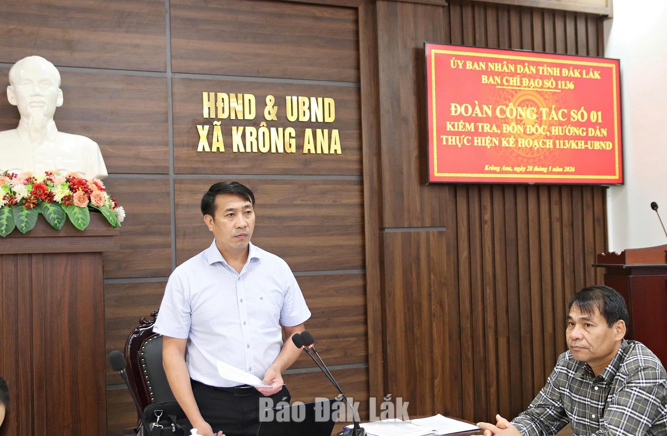 Đồng chí Mai Văn Phúc, Chi cục trưởng Chi cục Quản lý đất đai - Sở Nông nghiệp và Môi trường, Phó Trưởng đoàn kiểm tra số 1 kết luận buổi làm việc