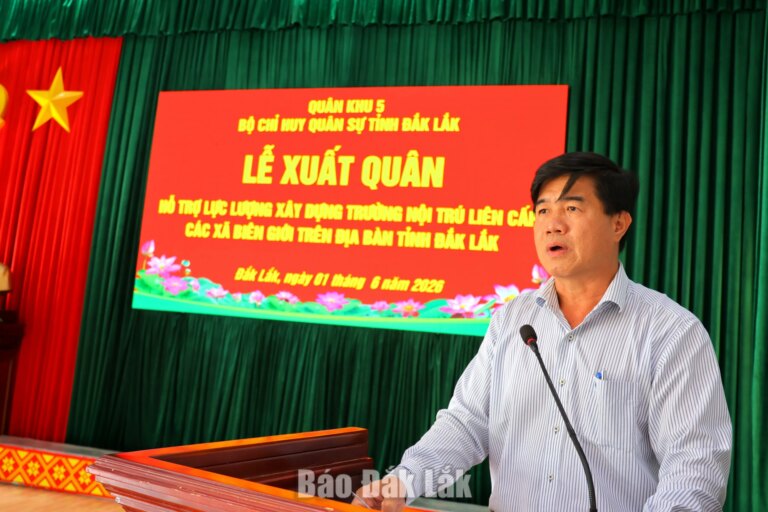 Bộ Chỉ huy Quân sự tỉnh xuất quân hỗ trợ xây trường nội trú liên cấp ở vùng biên
