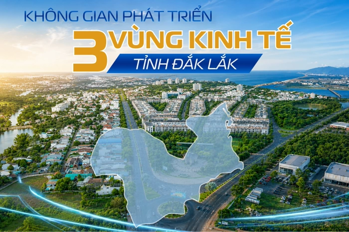 (Infographic) Không gian phát triển 3 vùng kinh tế tỉnh Đắk Lắk