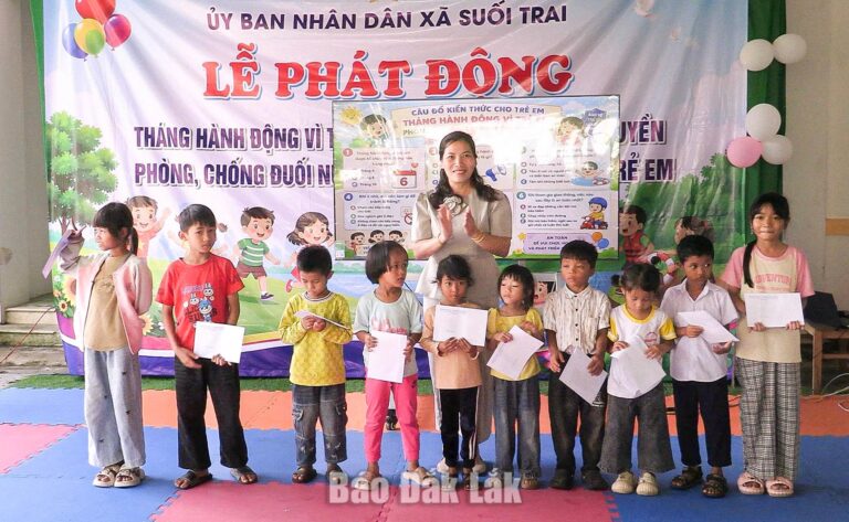 Xã Suối Trai tuyên truyền phòng, chống đuối nước, tai nạn thương tích trẻ em