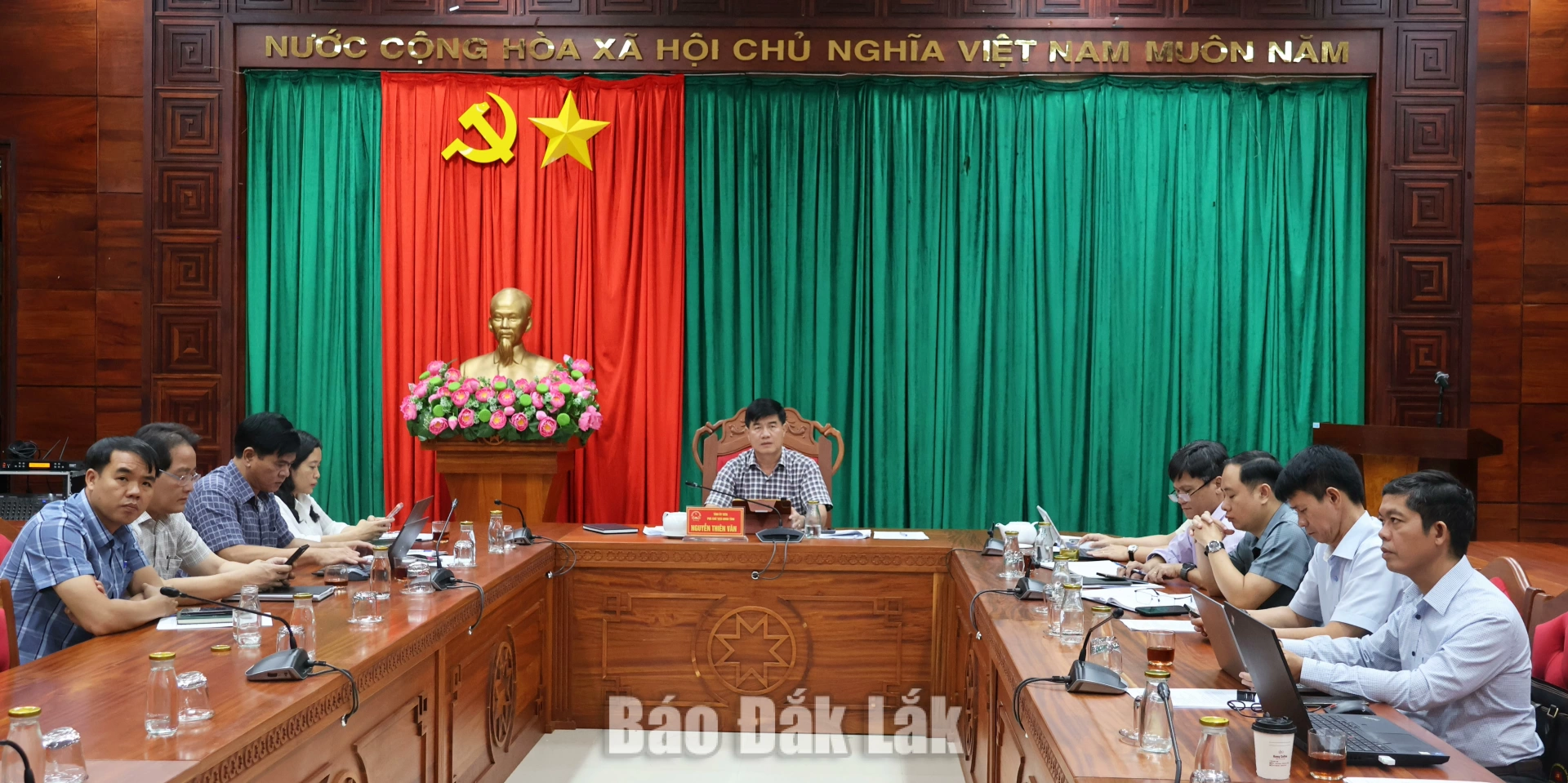 Các đại biểu tham dự hội nghị tại điểm cầu Đắk Lắk.