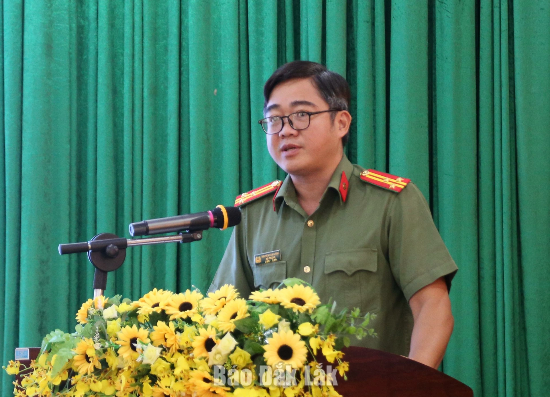 Đại diện Phòng PA03 thông tin về công tác bảo đảm an ninh an toàn tại Kỳ thi