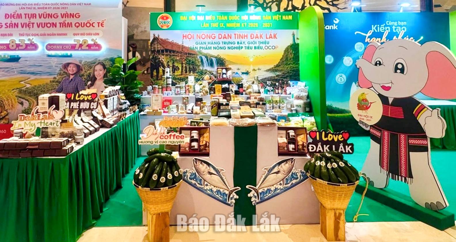 Trưng bày hơn 120 sản phẩm OCOP tiêu biểu của Đắk Lắk tại Đại hội Hội Nông dân Việt Nam 1 Gian hàng trưng bày