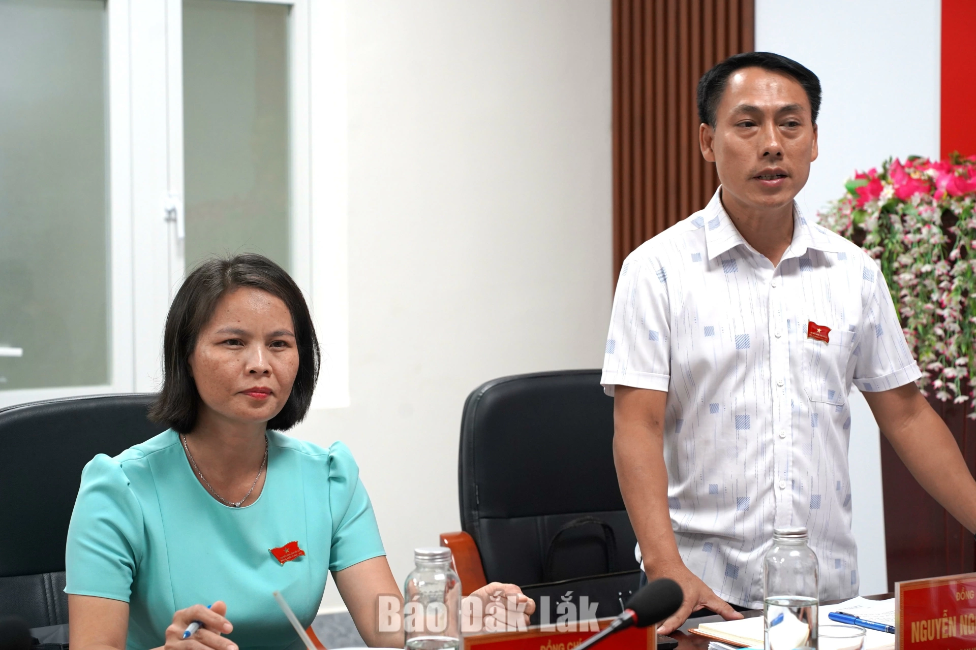Phó Trưởng Ban Văn hóa - Xã hội, HĐND tỉnh Nguyễn Ngọc Hoàng phát biểu tại buổi làm việc.