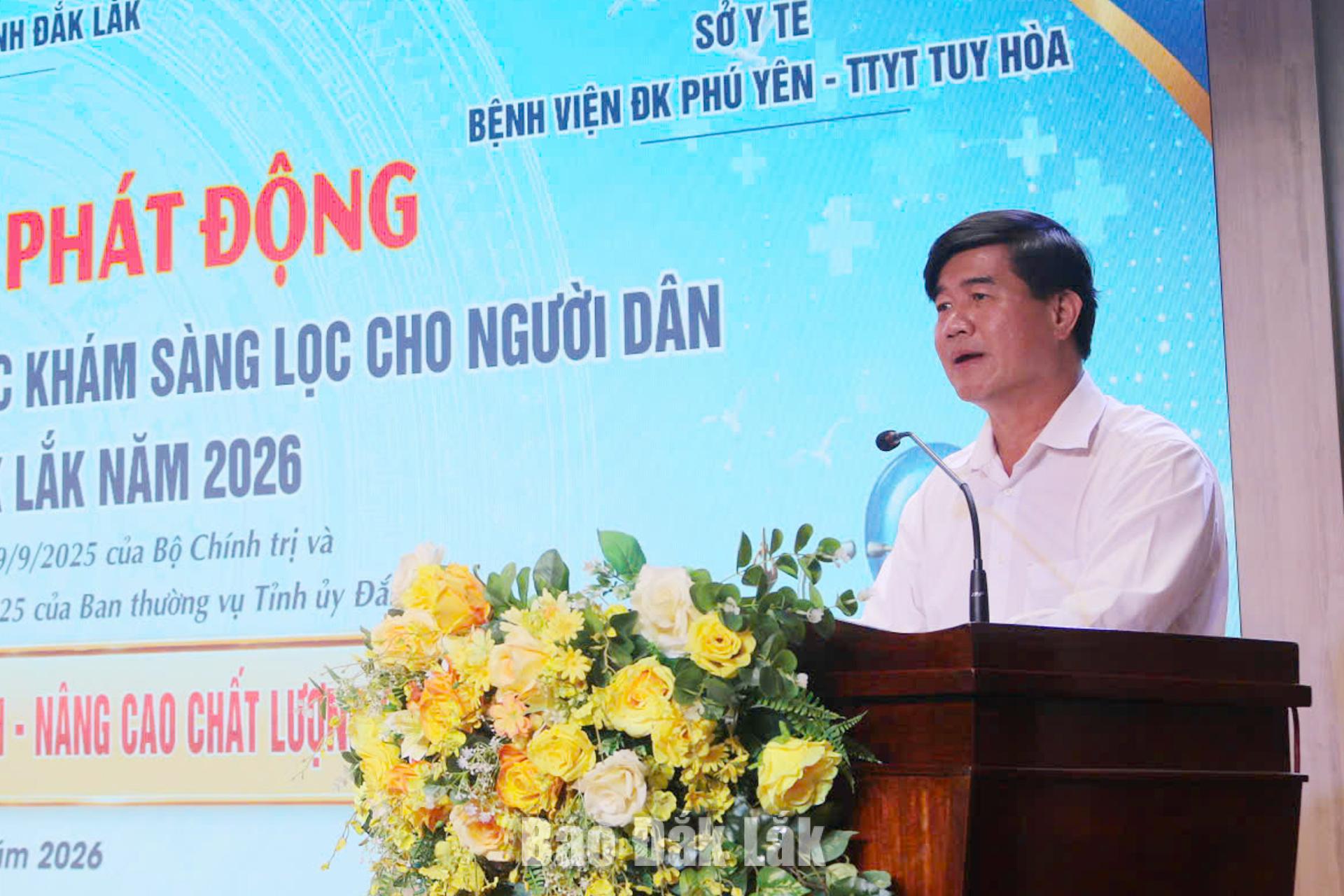 Phó Chủ tịch UBND tỉnh Nguyễn Thiên Văn phát biểu tại chương trình.