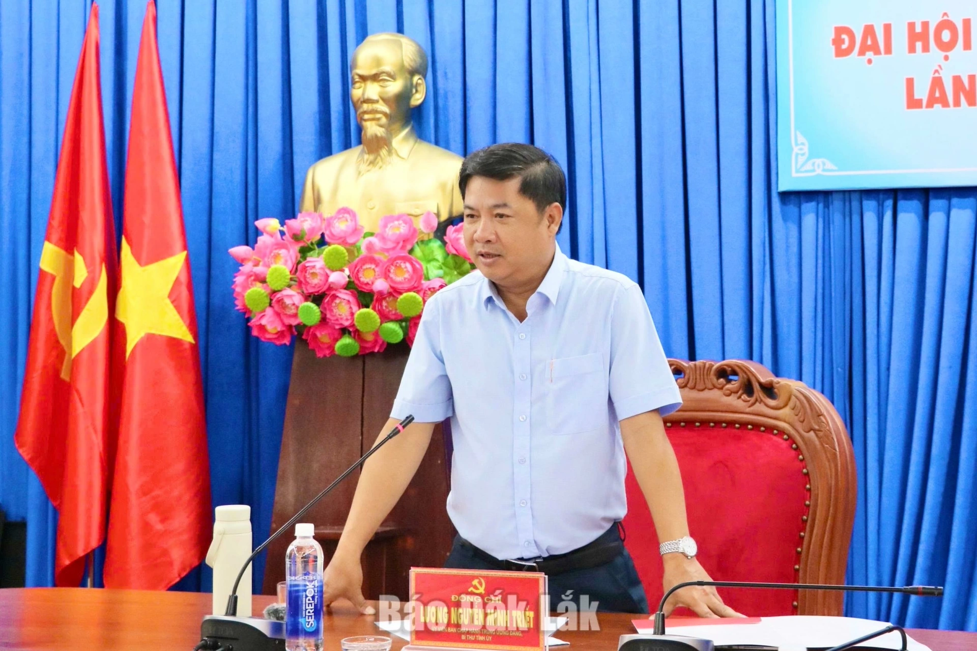 Khẩn trương hoàn thiện các điều kiện tổ chức Đại hội Liên minh Hợp tác xã tỉnh Đắk Lắk 4 Đồng chí Lương Nguyễn Minh Triết, Ủy viên Trung ương Đảng, Bí thư Tỉnh ủy, Trưởng Đoàn ĐBQH tỉnh phát biểu tại buổi làm việc.