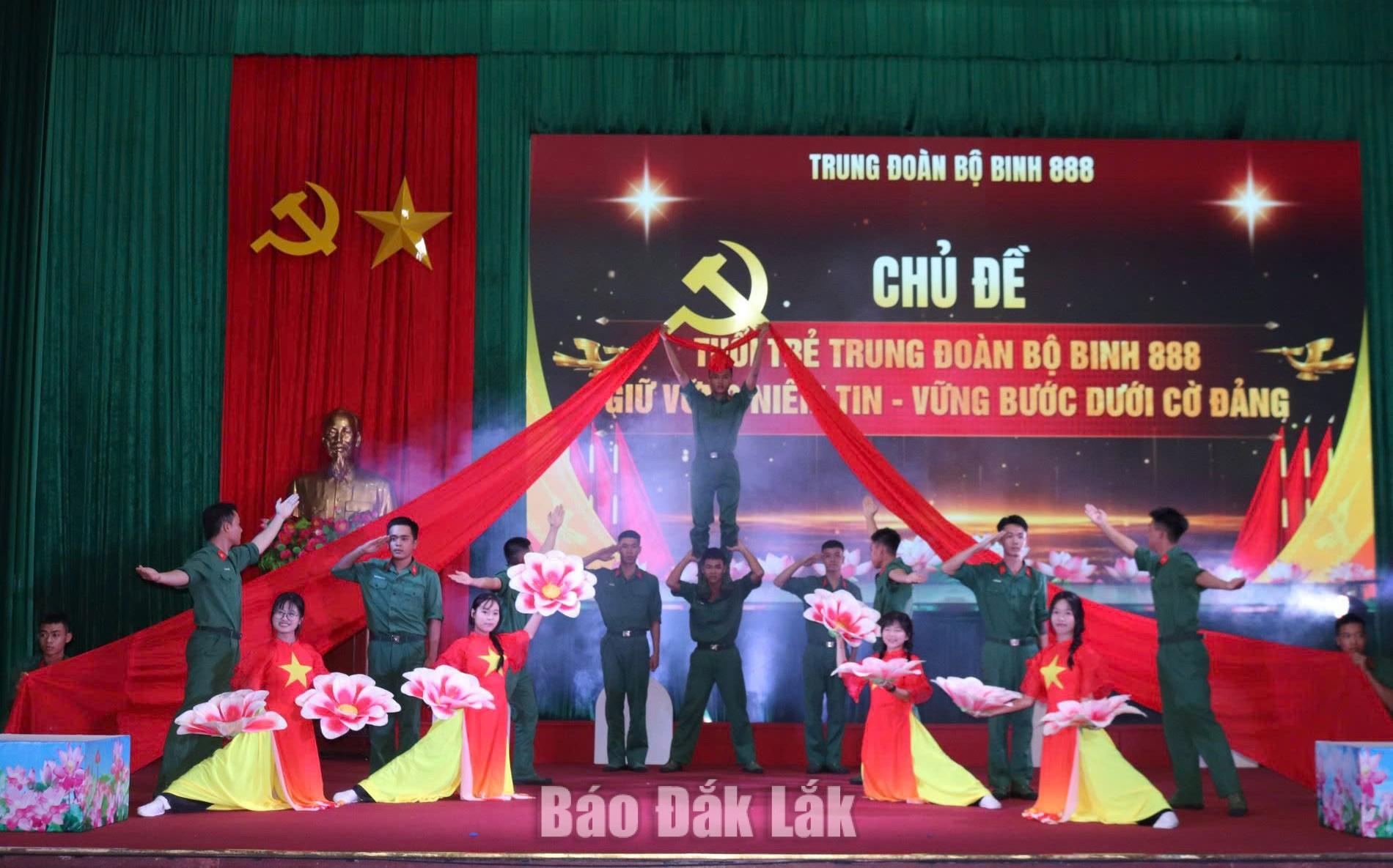 Tuổi trẻ lực lượng vũ trang tỉnh thi cán bộ Đoàn giỏi 4 Phần thi của Trung đoàn Bộ binh 888.