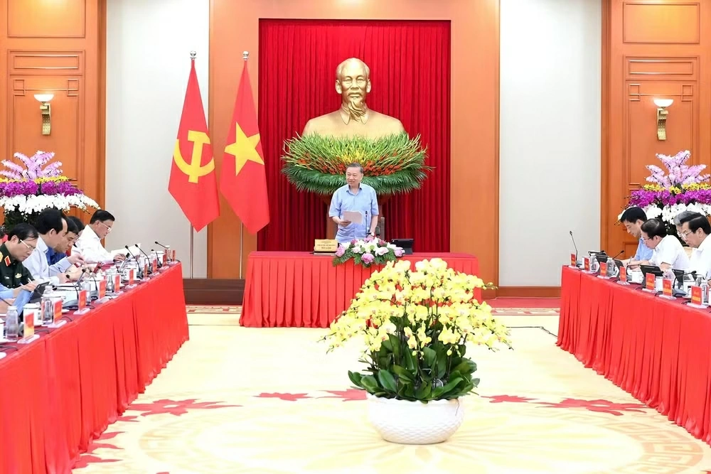 Tổng Bí thư, Chủ tịch nước Tô Lâm chủ trì cuộc làm việc. Ảnh: Nhân Dân