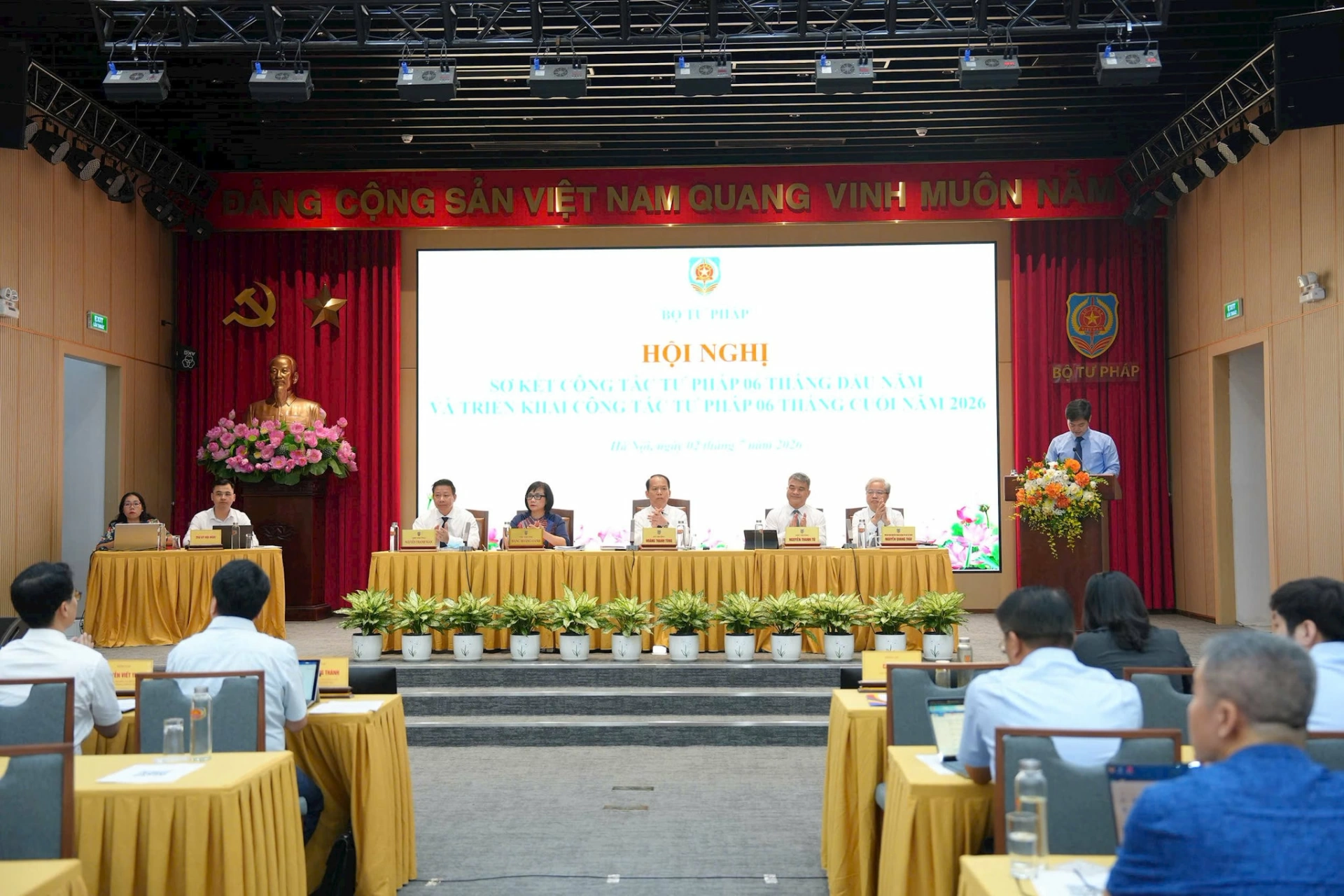 Quang cảnh hội nghị tại trụ sở bộ tư Pháp. (Ảnh: Bộ Tư pháp)