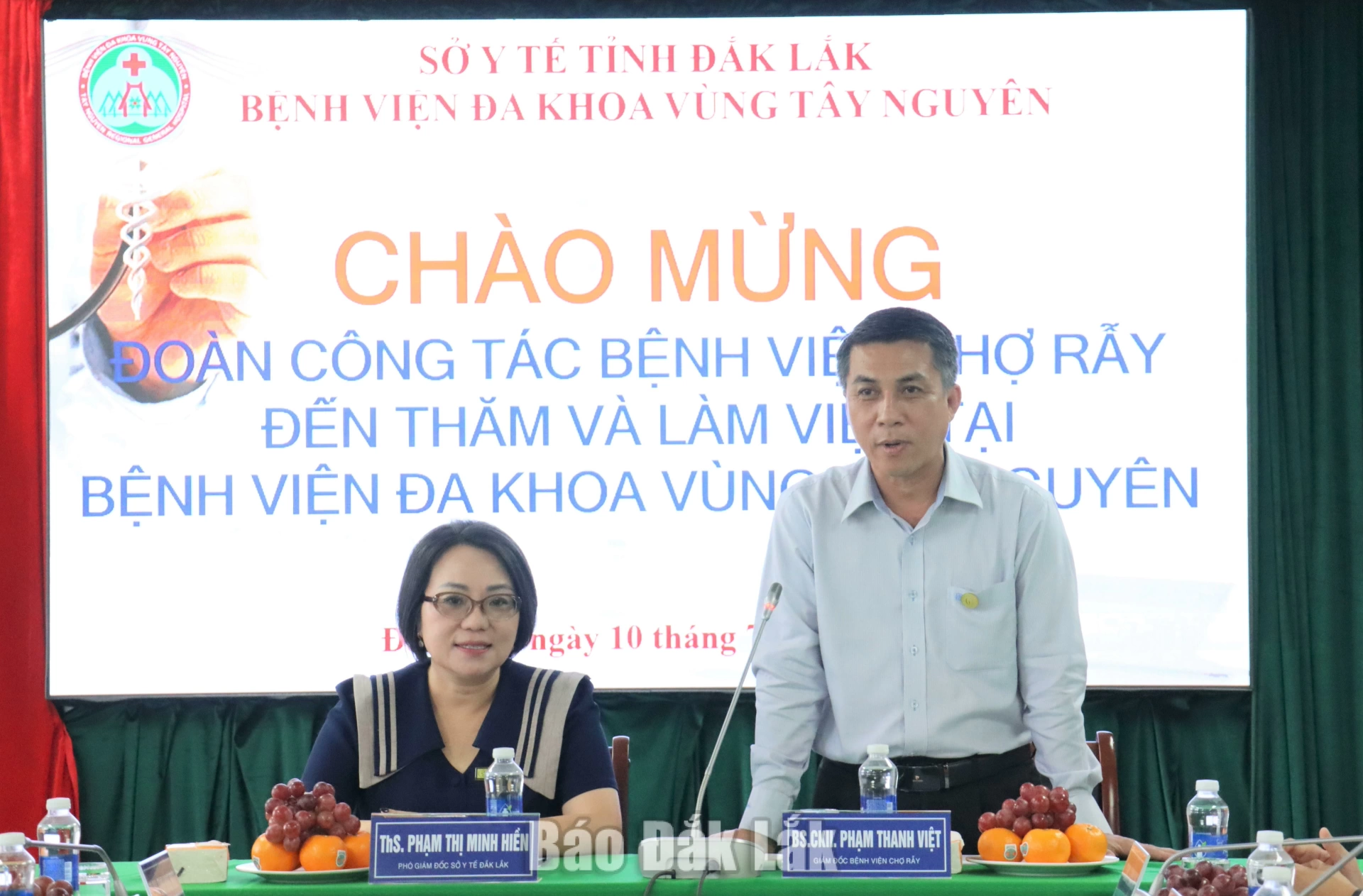 Bệnh viện Chợ Rẫy hỗ trợ nâng cao năng lực chuyên môn cho Bệnh viện Đa khoa vùng Tây Nguyên 1 Bác sĩ CKII Phạm Thanh Việt, Giám đốc Bệnh viện Chợ Rẫy phát biểu tại buổi làm việc.
