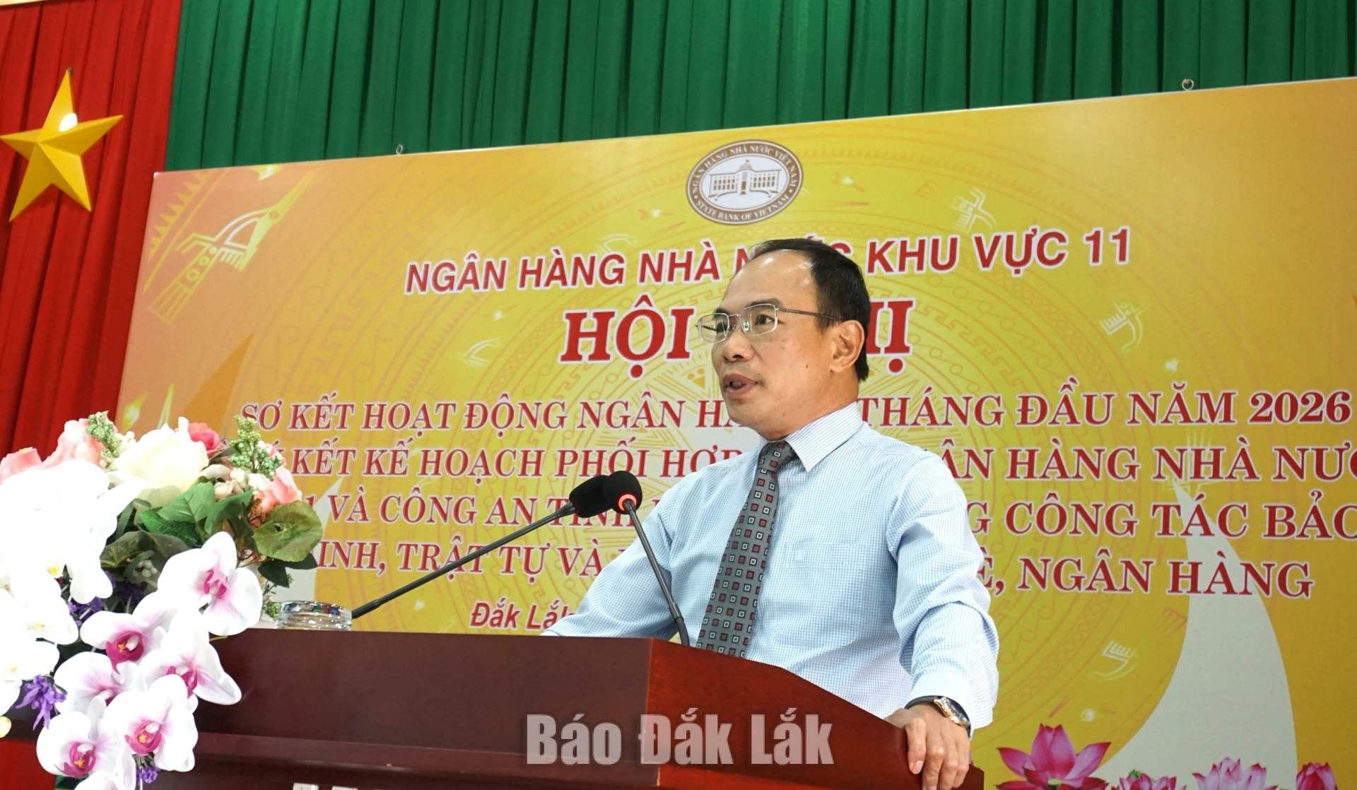 Ký kết phối hợp trong công tác bảo đảm an ninh trật tự và lĩnh vực tiền tệ, ngân hàng 2 Phát biểu tại hội nghị, Giám đốc NHNN KV 11 Nguyễn Kim Cương