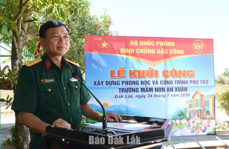 Binh chủng Đặc công xây phòng học, phòng y tế tặng Trường Mầm non An Xuân