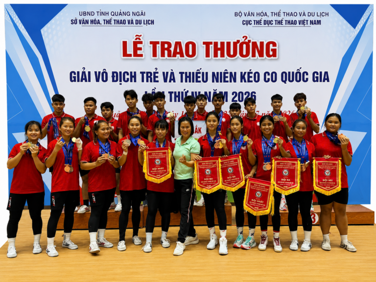 Giải vô địch trẻ và thiếu niên kéo co quốc gia lần thứ IV năm 2026: Đắk Lắk đoạt 13 huy chương