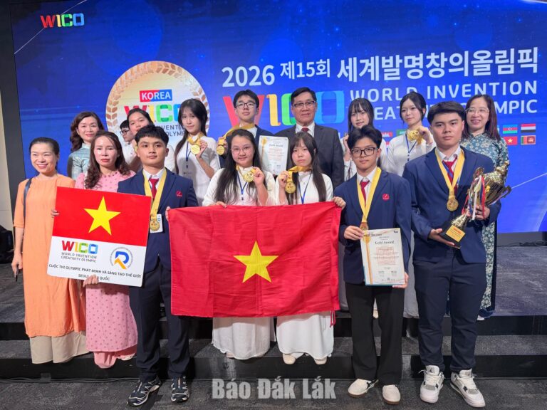 Học sinh Đắk Lắk đoạt 2 Huy chương Vàng tại Olympic Phát minh và Sáng chế thế giới 2026