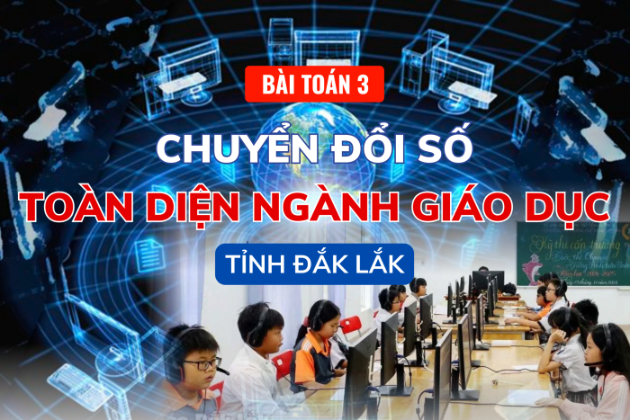 (Infographic) Bài toán 3: Chuyển đổi số toàn diện ngành giáo dục tỉnh Đắk Lắk