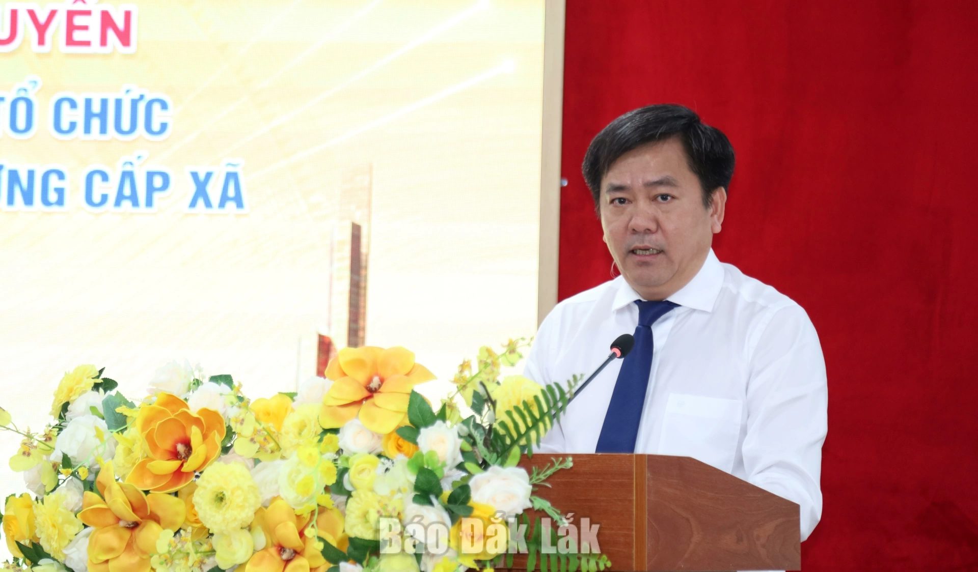 Phát động Cuộc thi trực tuyến tìm hiểu pháp luật về chính quyền cấp xã 2 Giám đốc Sở Tư pháp Nguyễn Minh Huấn, Trưởng Ban tổ chức cuộc thi phát biểu.