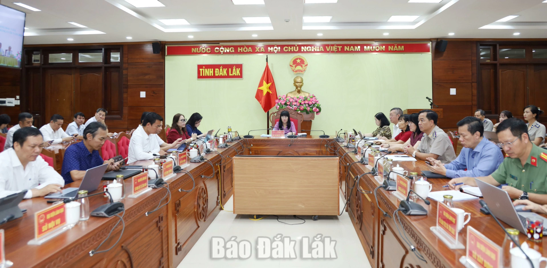 Các đại biểu dự hội nghị tại điểm cầu tỉnh Đắk Lắk.