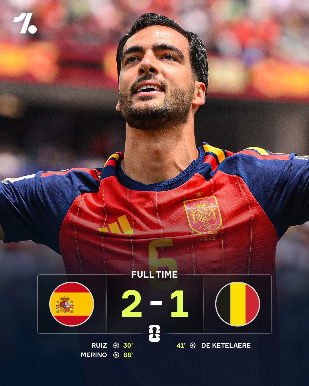 FIFA World Cup 2026: Tây Ban Nha đại chiến Pháp ở bán kết 1 Mikel Merino tiếp tục tỏa sáng giúp Tây Ban Nha giành chiến thắng - Ảnh: OneFootball