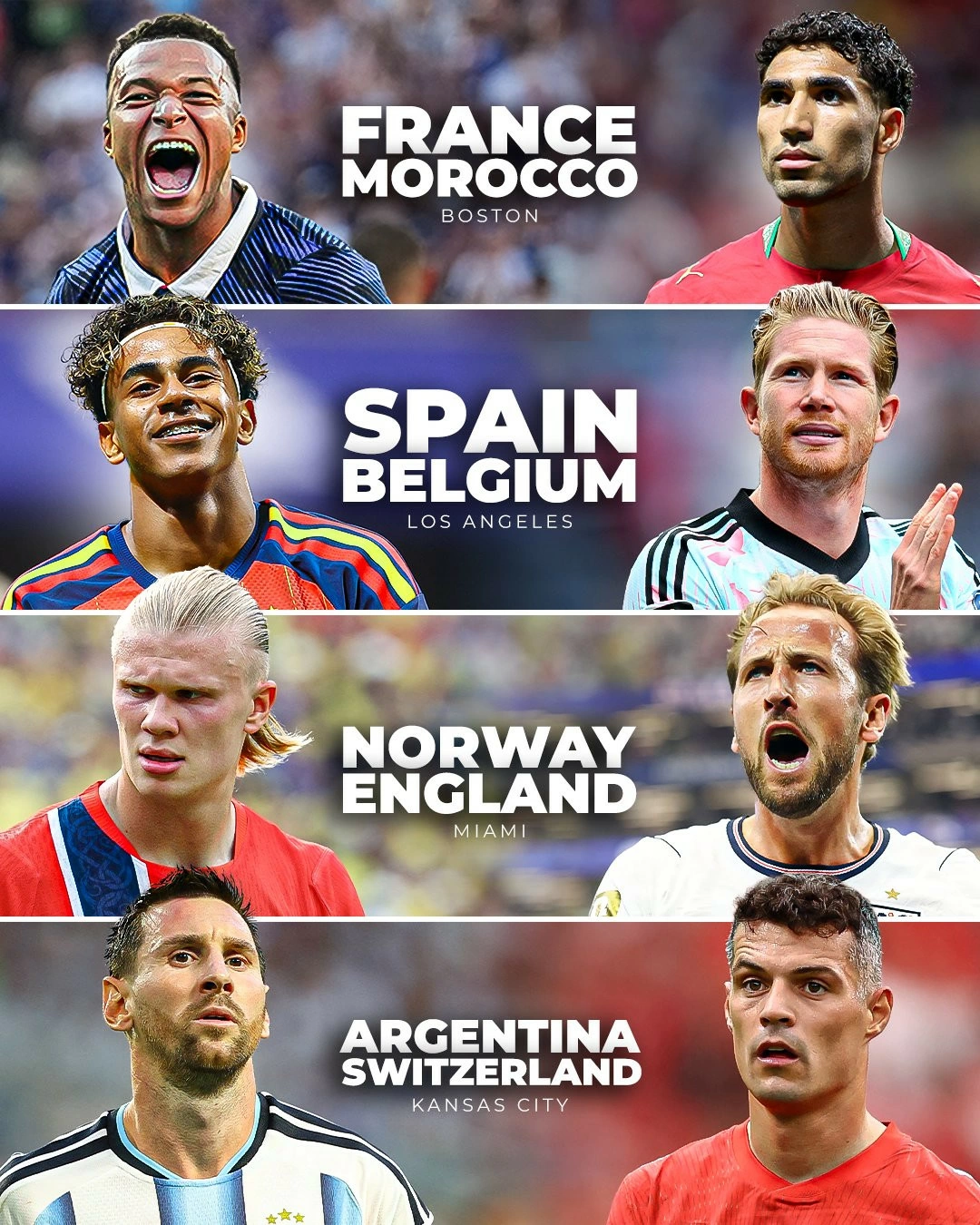 World Cup 2026: Xác định 4 cặp đấu ở tứ kết 1 4 cặp đấu tứ kết World Cup 2026 - Ảnh: GiveMeSport