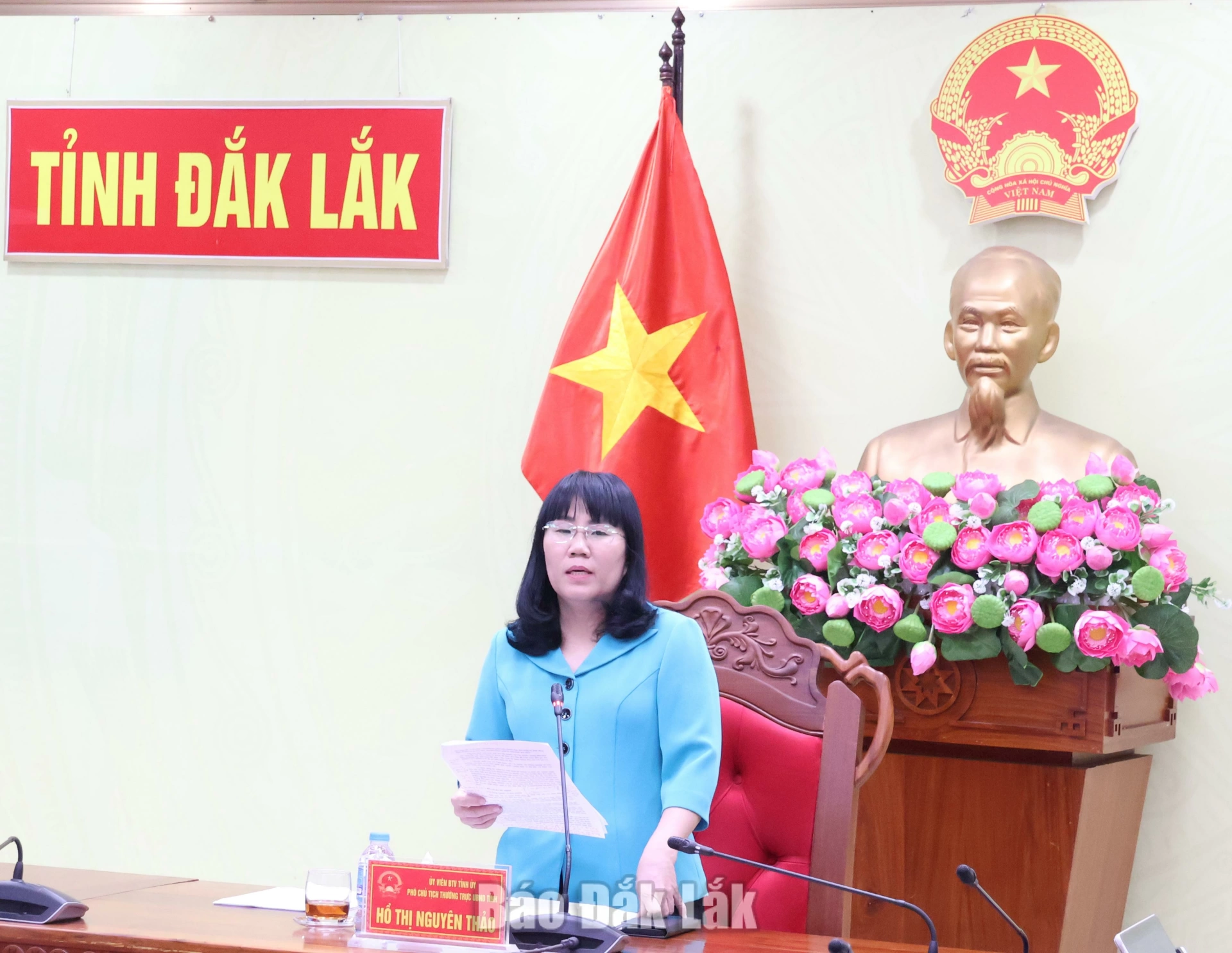Phó Chủ tịch Thường trực UBND tỉnh Đắk Lắk, Trưởng Ban Chỉ đạo đôn đốc và chống thất thu NSNN tỉnh phát biểu kết luận cuộc họp.