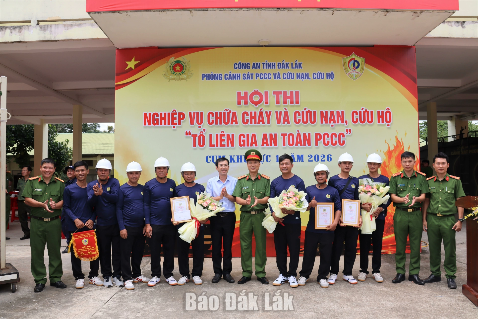 Đội thi phường Ea Kao đoạt giải Nhất toàn đoàn Hội thi nghiệp vụ chữa cháy và cứu nạn, cứu hộ cụm Khu vực 1 5 th