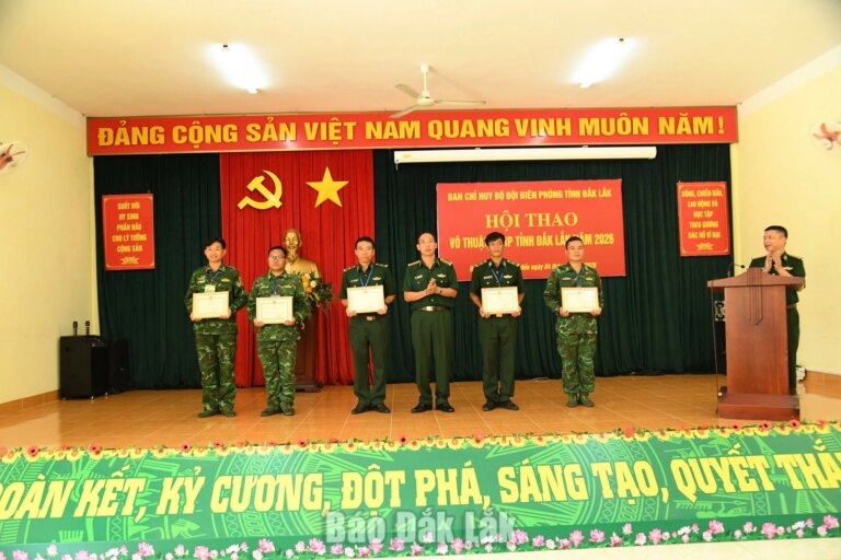 Đồn Biên phòng Yok M'Bre giành giải Nhất toàn đoàn hội thao võ thuật năm 2026