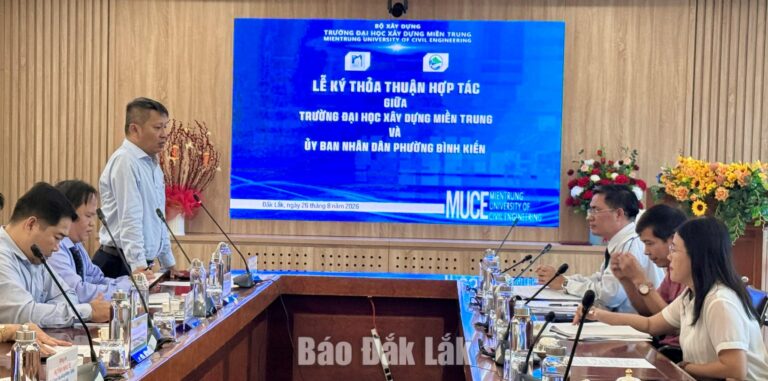 UBND phường Bình Kiến và Trường Đại học Xây dựng Miền Trung ký kết thỏa thuận hợp tác