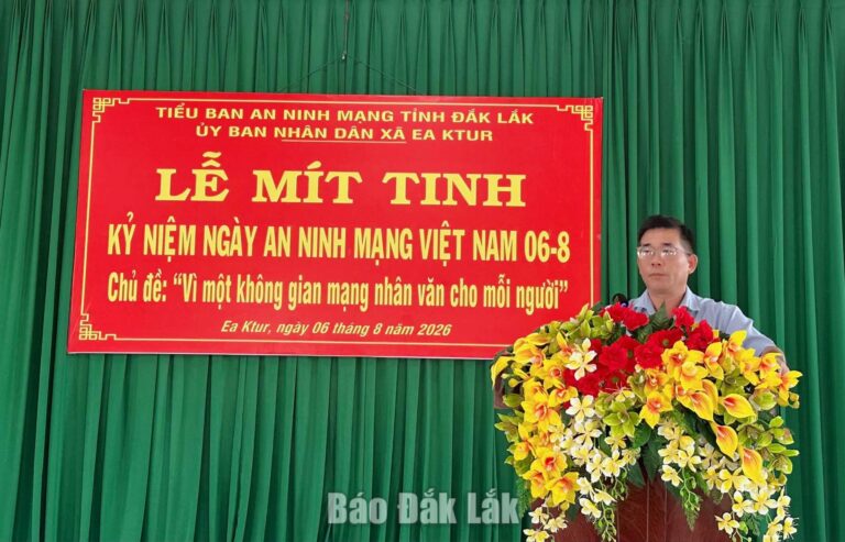 Xã Ea Ktur hưởng ứng Ngày An ninh mạng Việt Nam năm 2026