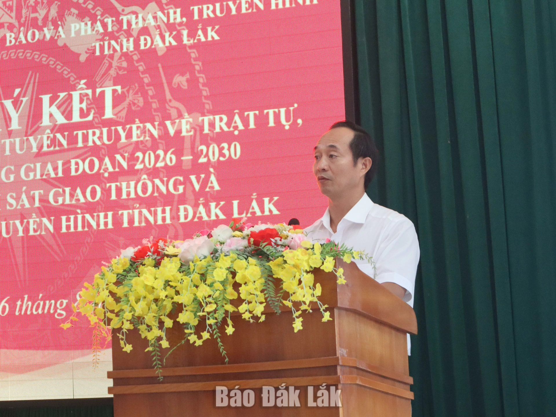 Phát biểu tại buổi lễ, Phó Giám đốc Báo và Phát thanh, Truyền hình Đắk Lắk Cao Huy Cường mong muốn hai đơn vị tiếp tục phối hợp chặt chẽ, nâng cao hiệu quả tuyên truyền về trật tự, an toàn giao thông.