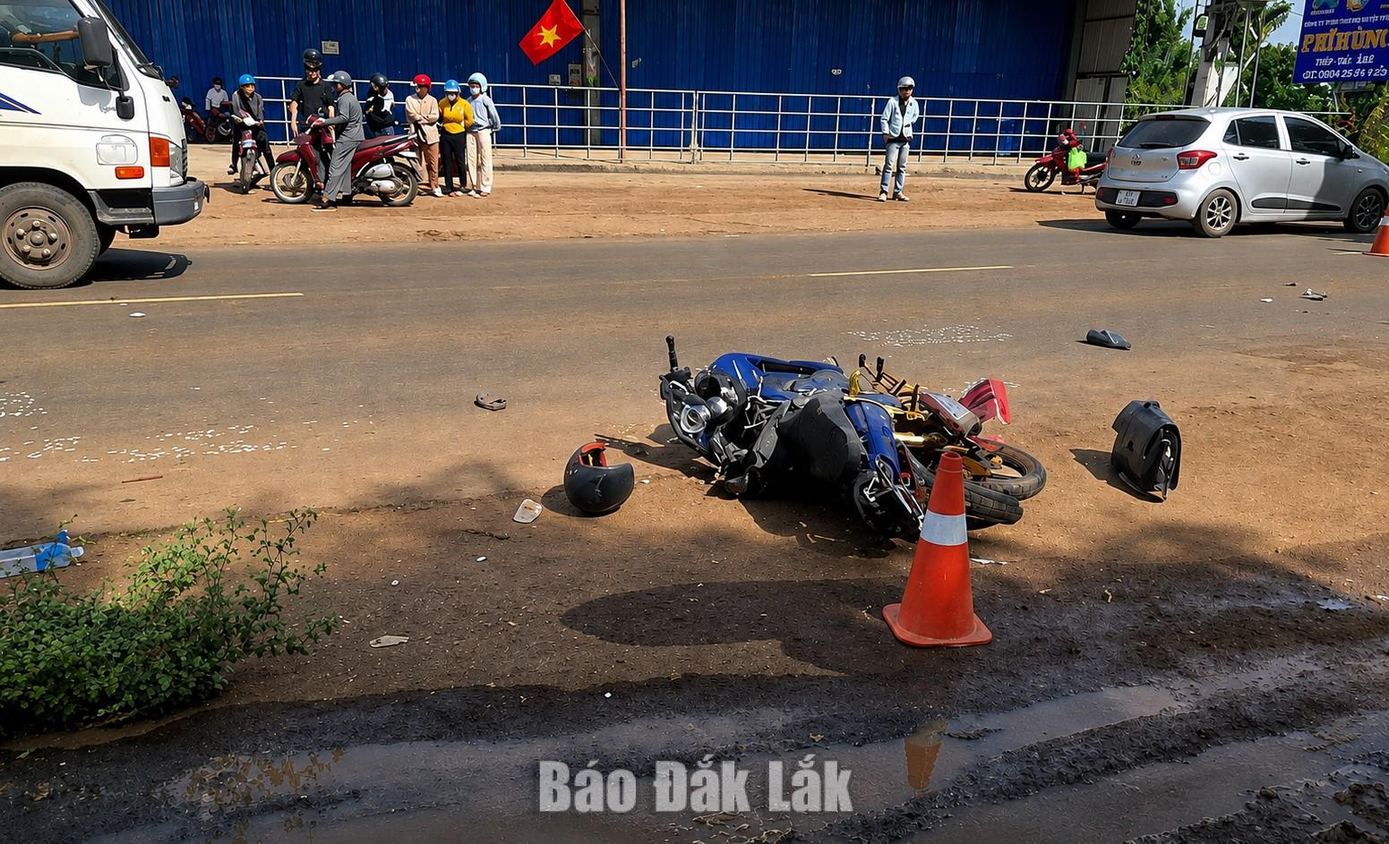 Tai nạn trên Quốc lộ 26: Một người tử vong 1 Hiện trường vụ tai nạn.