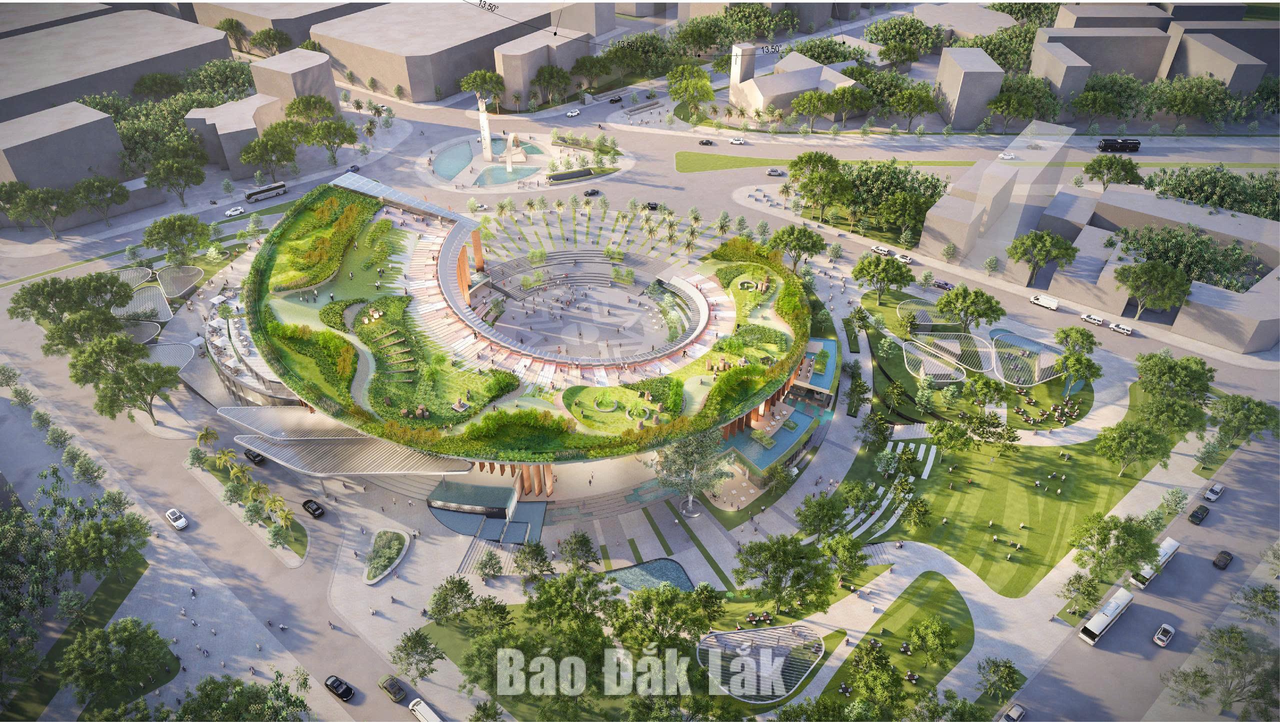 Phê duyệt chủ trương đầu tư xây dựng Trung tâm Văn hóa - Nghệ thuật tỉnh Đắk Lắk 1 Trung tâm Văn hóa - Nghệ thuật hứa hẹn trở thành một biểu tượng mới của vùng đất Tây Nguyên. Ảnh: Ban Quản lý dự án đầu tư xây dựng công trình dân dụng và công nghiệp tỉnh Đắk Lắk