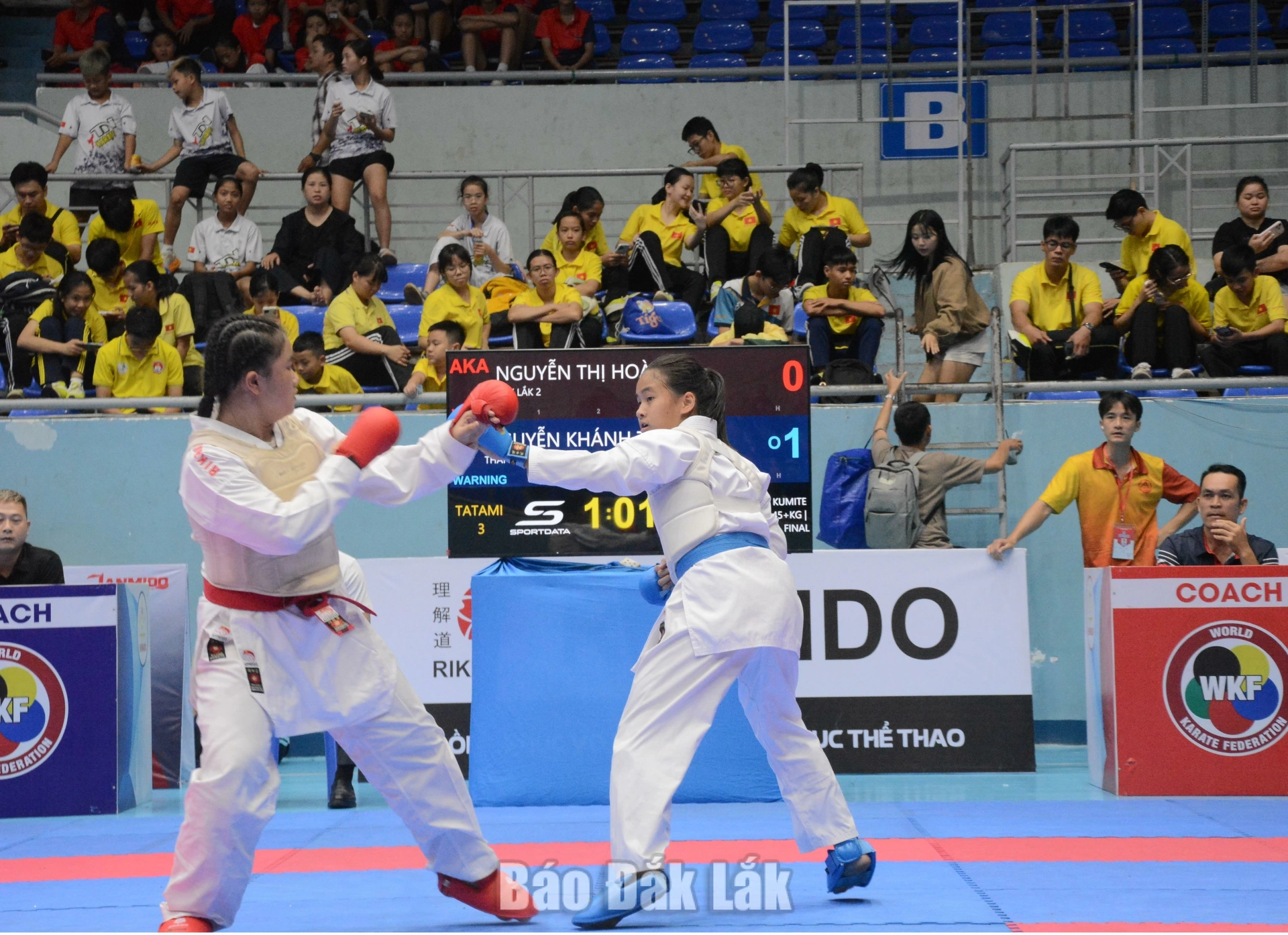 Giải vô địch các câu lạc bộ karate quốc gia: Chủ nhà Đắk Lắk xếp thứ 7 toàn đoàn 1 Võ