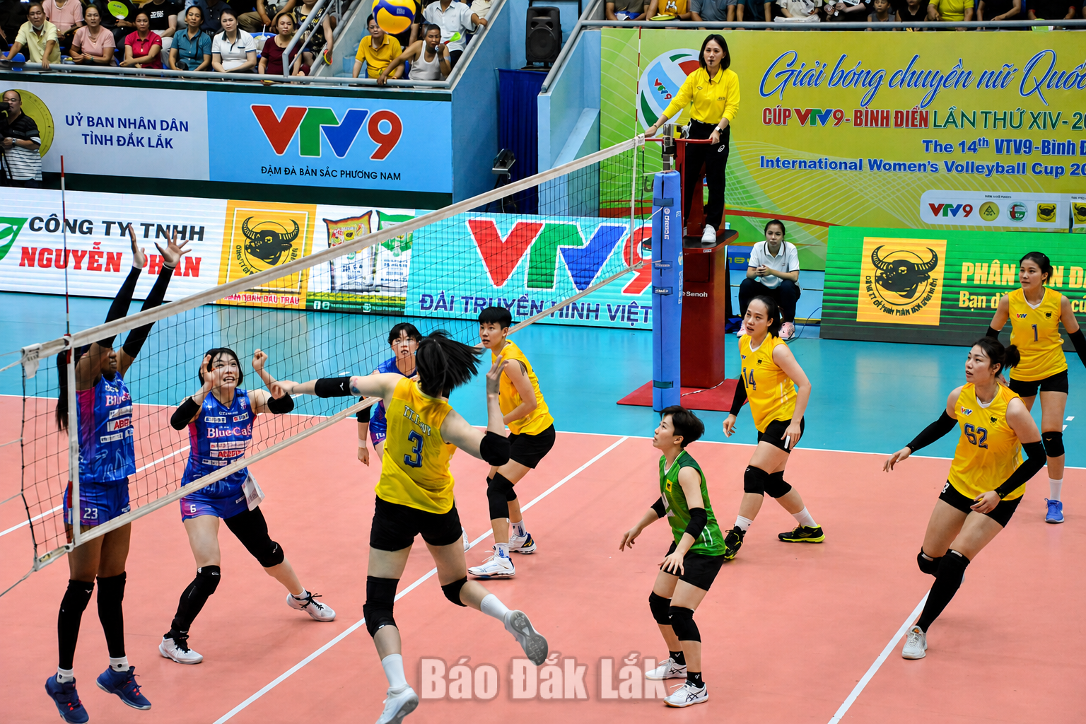 Đội tuyển bóng chuyền nữ Việt Nam trong một trận đấu ở chặng 2 SEA V.Cup 2026. 