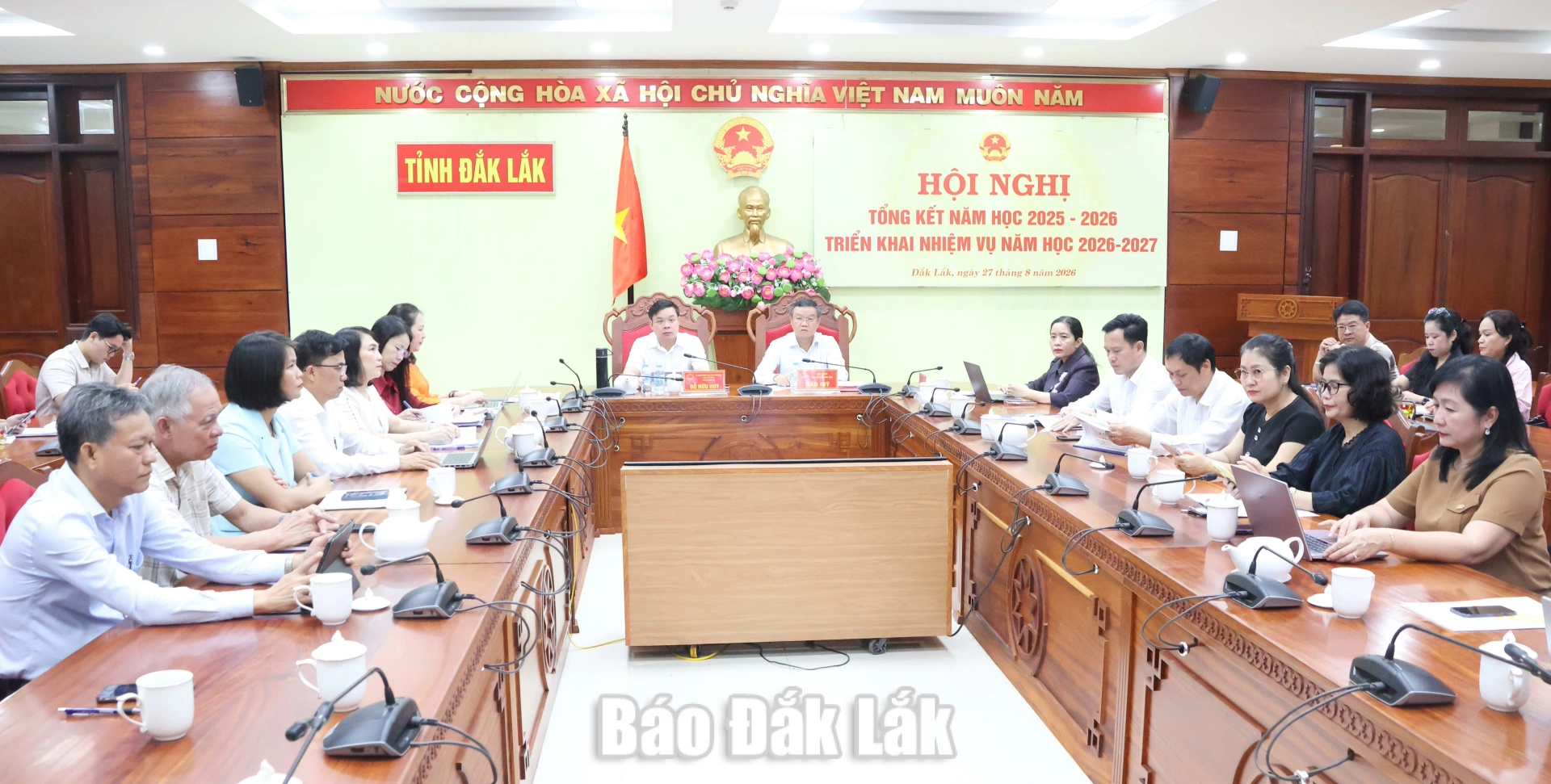 Các đại biểu tham dự hội nghị tại điểm cầu Đắk Lắk.