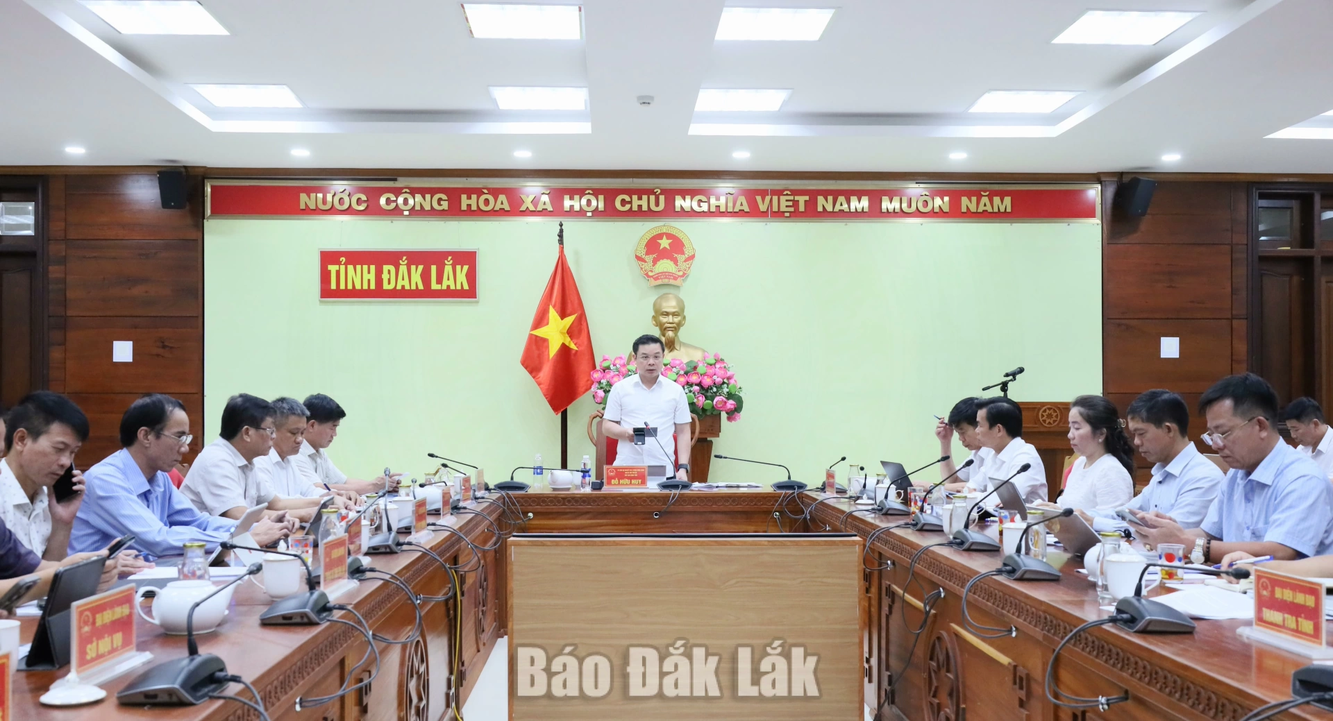 Ủy viên Dự khuyết Trung ương Đảng, Phó Bí thư Tỉnh ủy, Chủ tịch UBND tỉnh Đắk Lắk Đỗ Hữu Huy phát biểu chỉ đạo.