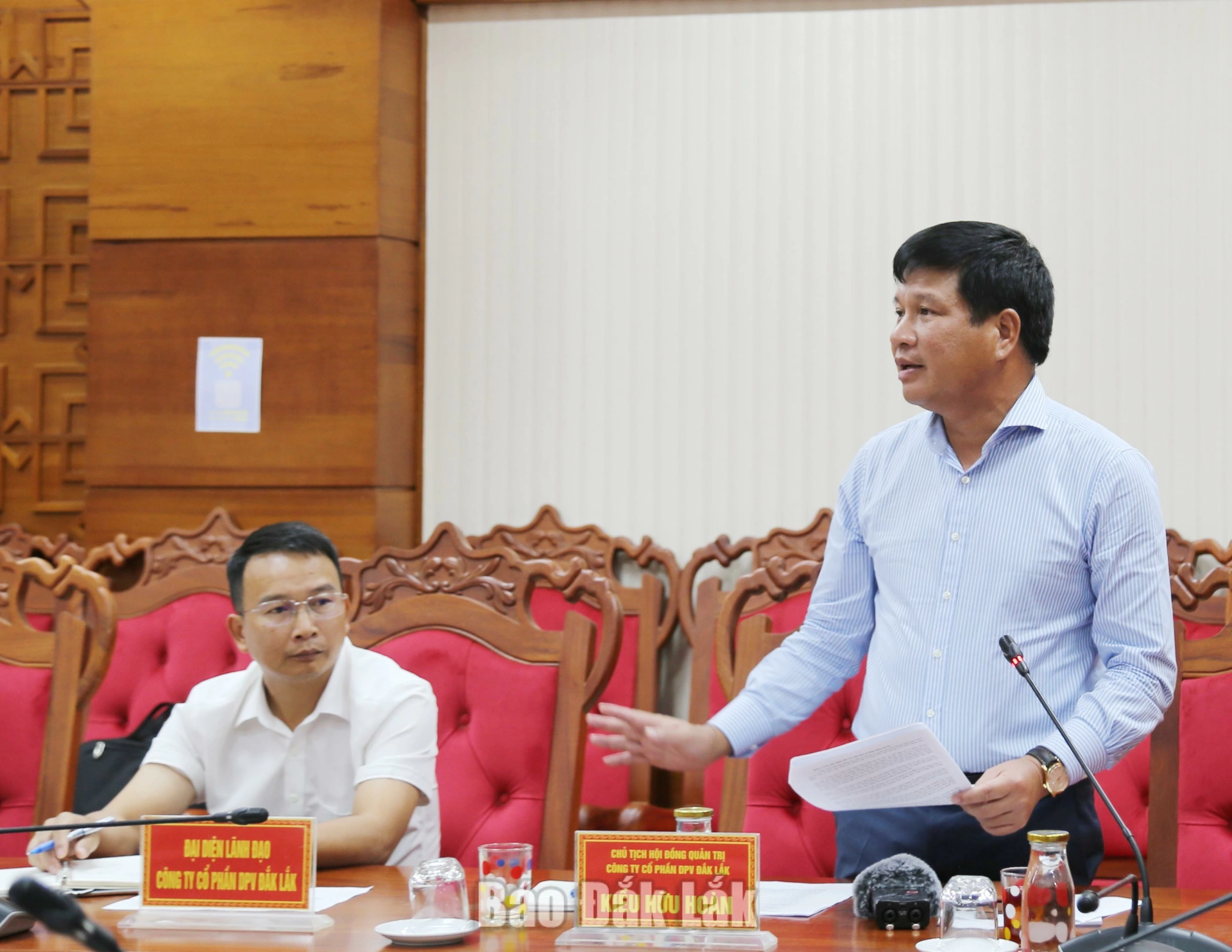 Chủ đầu tư phải hoàn thành Khu công nghiệp Phú Xuân trước ngày 31/10/2026 2 Ông Kiều Hữu Hoàn, Chủ tịch HĐQT Công ty Cổ phần DPV Đắk Lắk phát biểu ý kiến tại buổi làm việc.