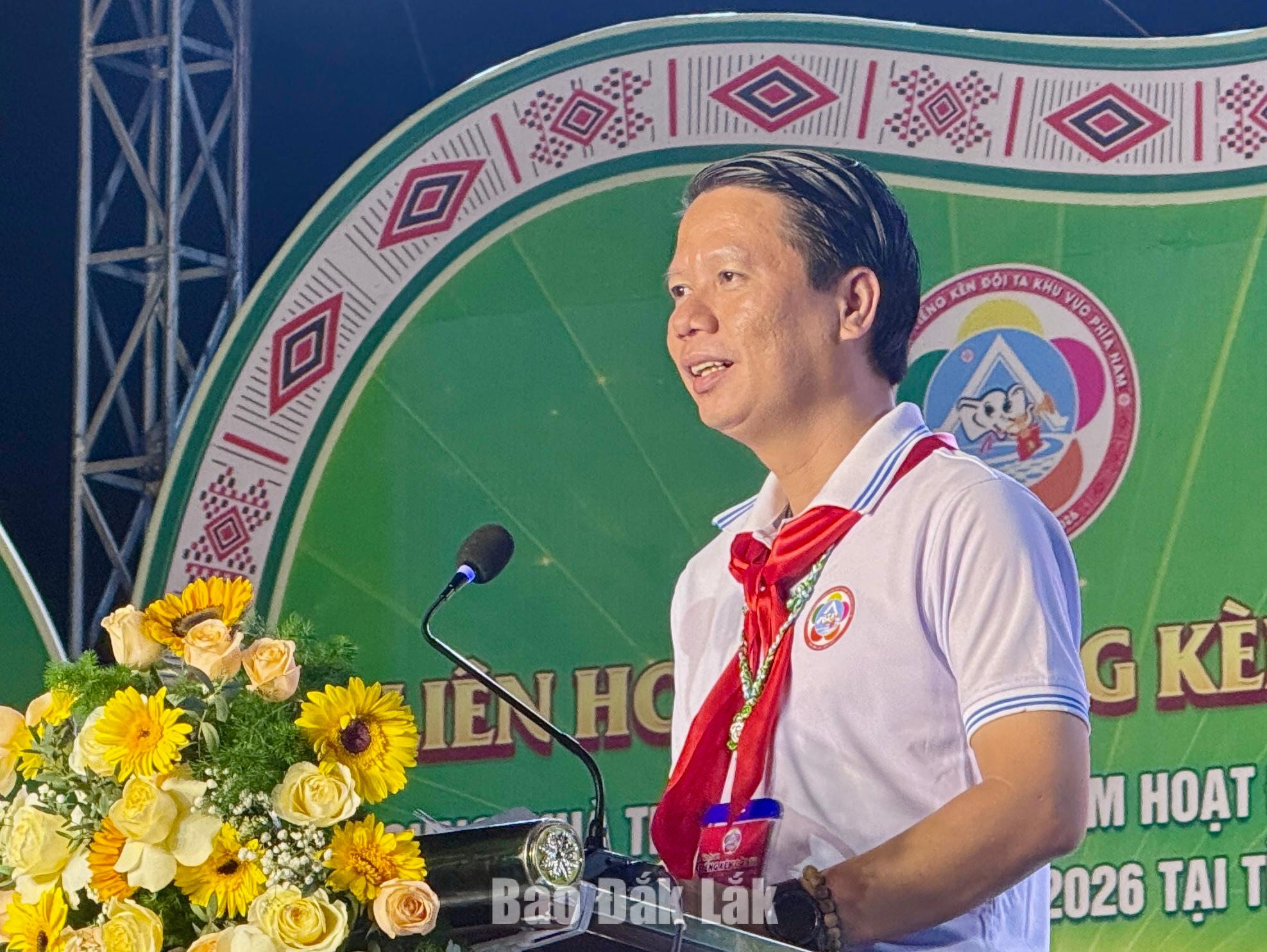 Khai mạc Liên hoan “Tiếng kèn Đội ta” khu vực phía Nam năm 2026 2 Phó Chủ tịch Ủy ban MTTQ Việt Nam tỉnh, Bí thư Tỉnh đoàn, Trưởng Ban Tổ chức Liên hoan Lương Minh Tùng phát biểu khai mạc liên hoan.