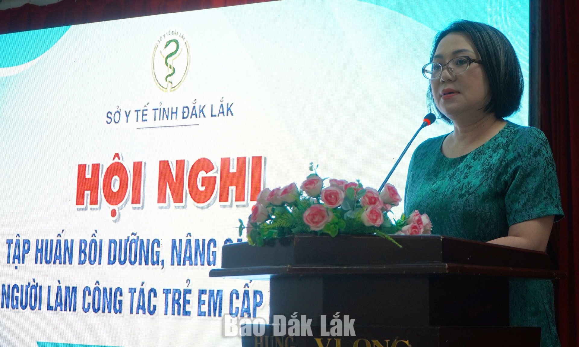 Bà Phạm Thị Minh Hiền, Phó Giám đốc Sở Y tế phát biểu khai mạc lớp tập huấn.
