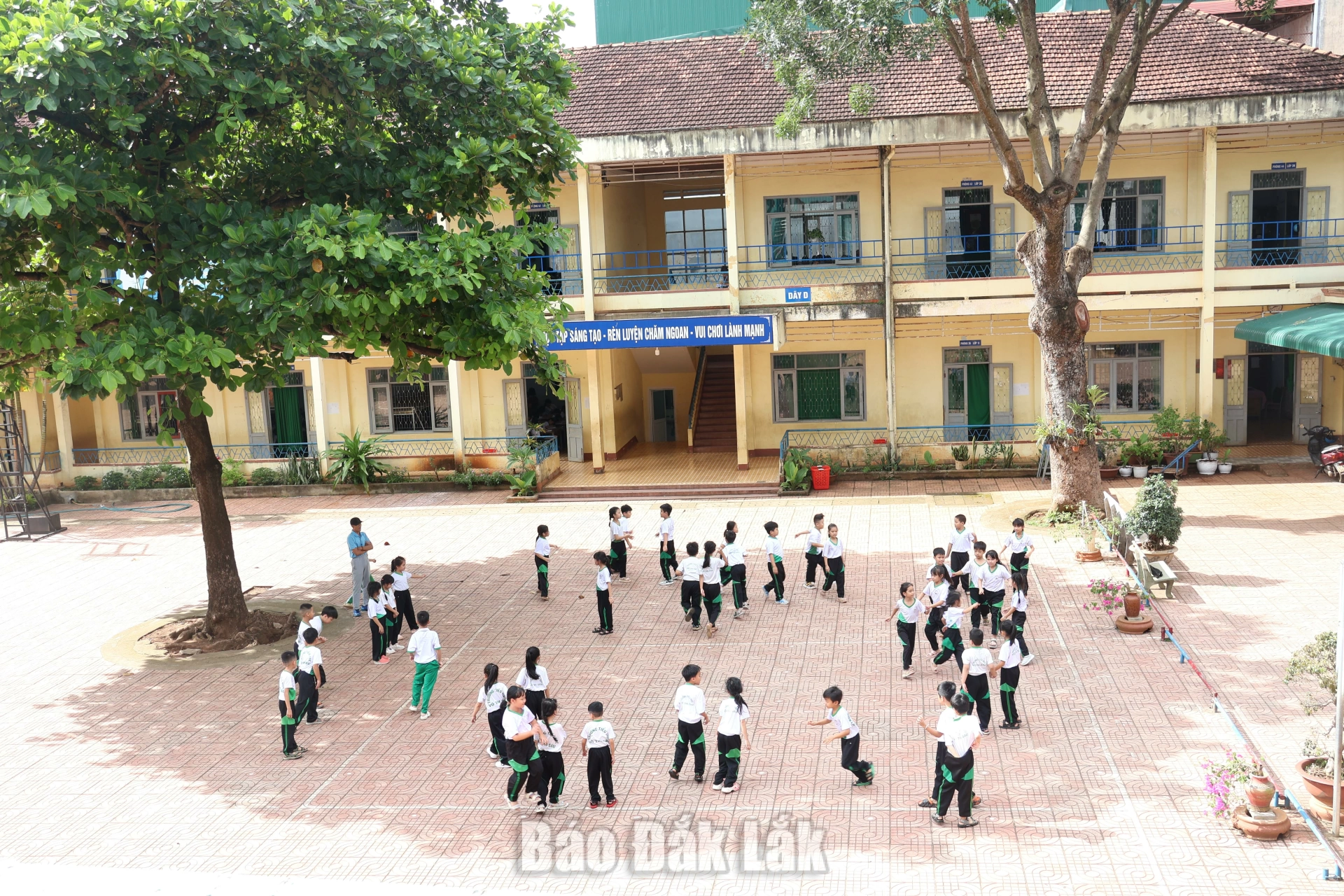 Học sinh lớp 1, 9 và 12 tựu trường vào ngày 24/8 1 Giờ học thể dục của học sinh Trường Tiểu học Võ Thị Sáu (phường Buôn Ma Thuột). Ảnh minh họa