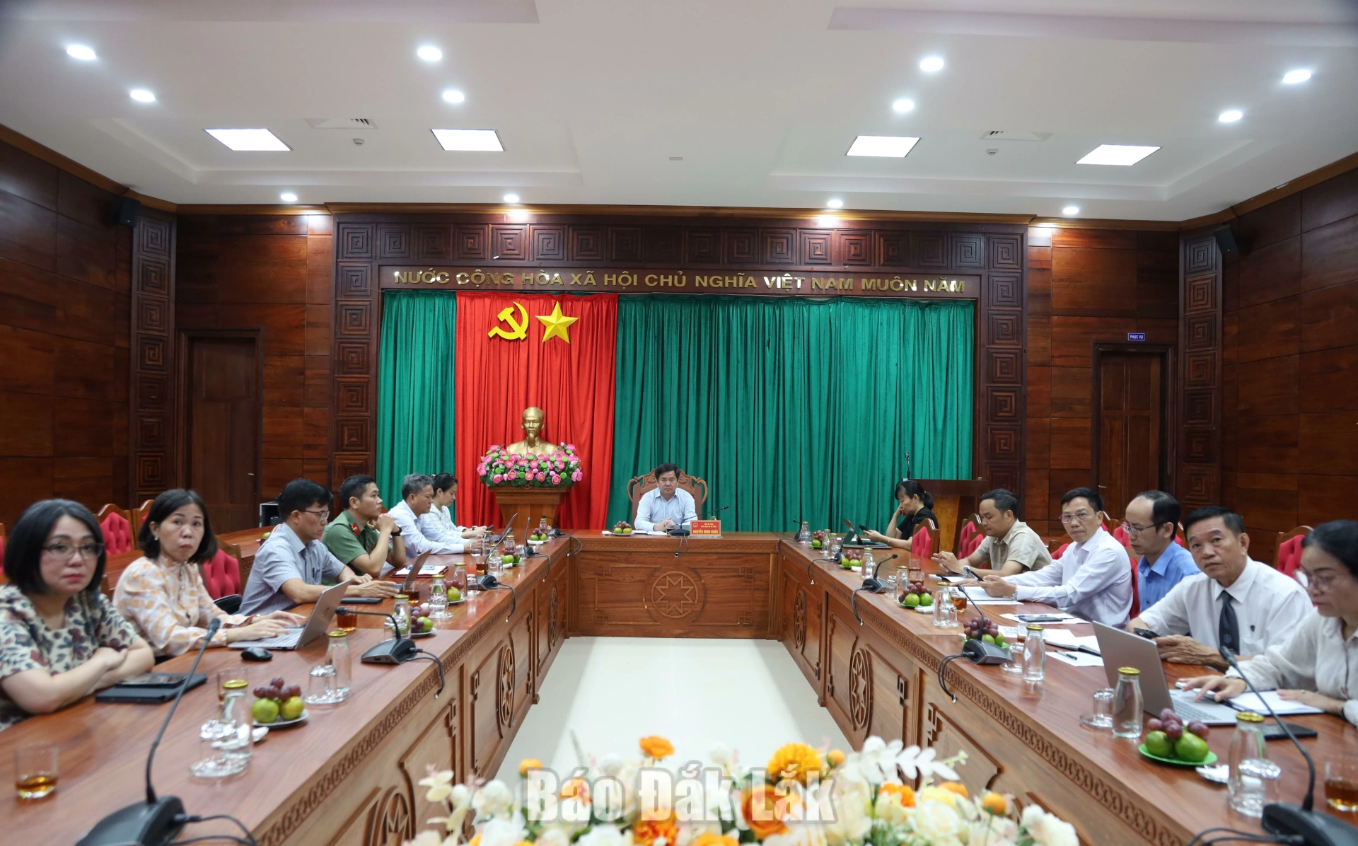 Các đại biểu tham dự hội nghị tại điểm cầu tỉnh Đắk Lắk.