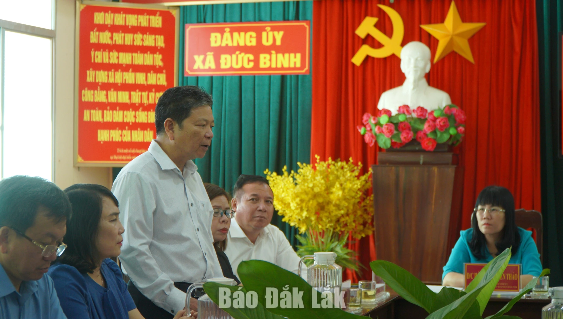 Lãnh đạo Sở Tài chính tỉnh Đắk Lắk phát biểu tại buổi làm việc.