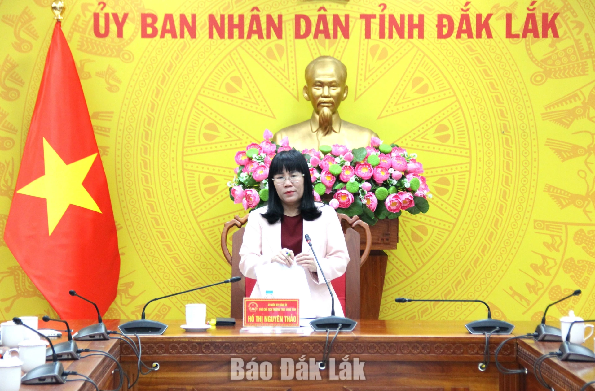 Chuẩn bị phương án dự phòng, bảo đảm thông tin liên lạc mùa mưa lũ 1 Đồng chí Hồ Thị Nguyên Thảo, Ủy viên Ban Thường vụ Tỉnh ủy, Phó Chủ tịch Thường trực UBND tỉnh chủ trì, chỉ đạo cuộc họp