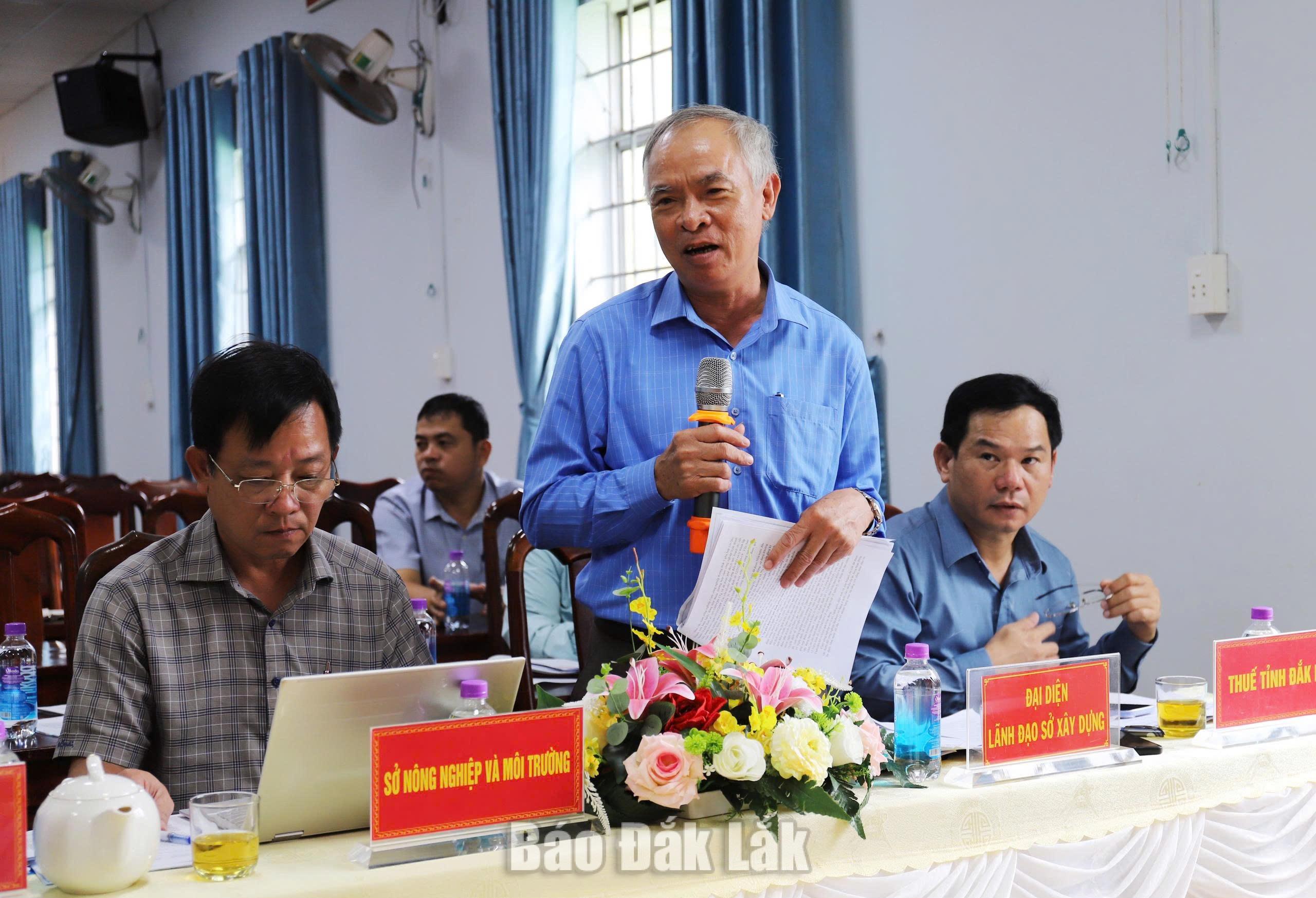 Kiểm tra công tác quản lý, vận hành Cụm công nghiệp Krông Búk 1 5 Ông Nguyễn Tấn Chân, Phó giám đốc Sở Xây dựng phát biểu tại buổi làm việc