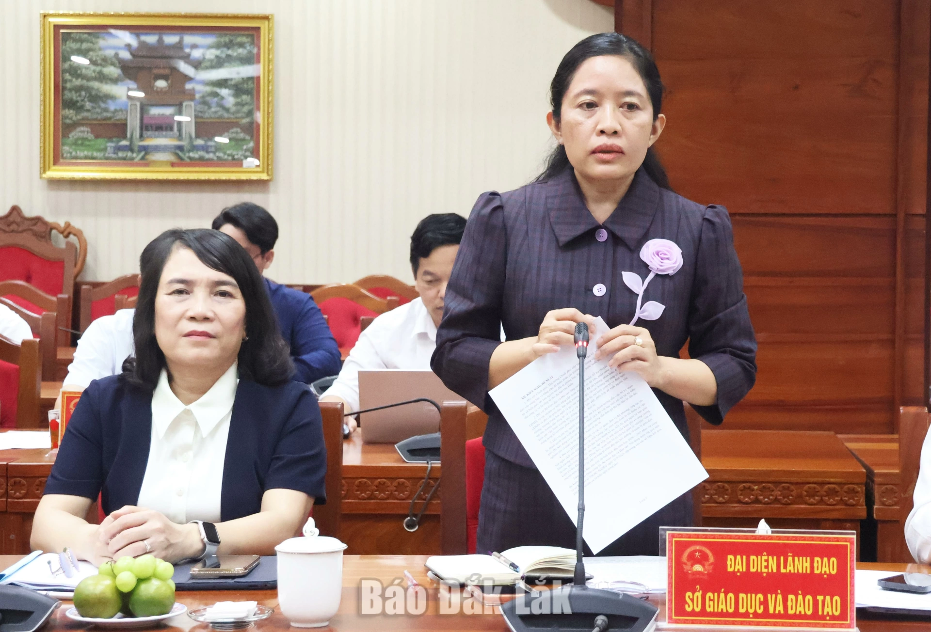 Bộ GD&ĐT kiểm tra công tác triển khai năm học 2026 - 2027 tại Đắk Lắk 3 Giám đốc Sở GD&ĐT Lê Thị Thanh Xuân báo cáo tình hình triển khai nhiệm vụ năm học 2026 - 2027.