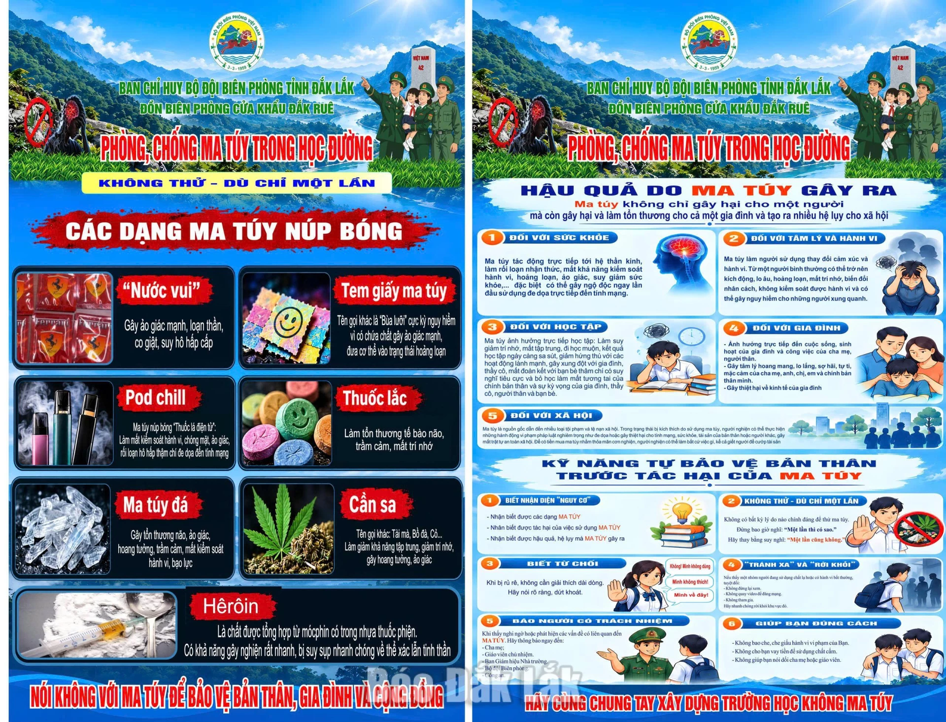 Đồn Biên phòng Cửa khẩu Đắk Ruê tuyên truyền phòng, chống ma túy trong học đường 2 Đồn Biên phòng Cửa khẩu Đắk Ruê đẩy mạnh tuyên truyền