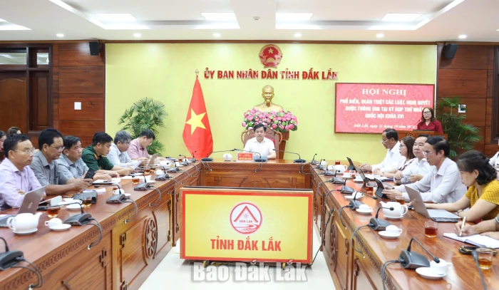 Đắk Lắk phổ biến, quán triệt các luật, nghị quyết mới của Quốc hội 2 Quang cảnh hội nghị.