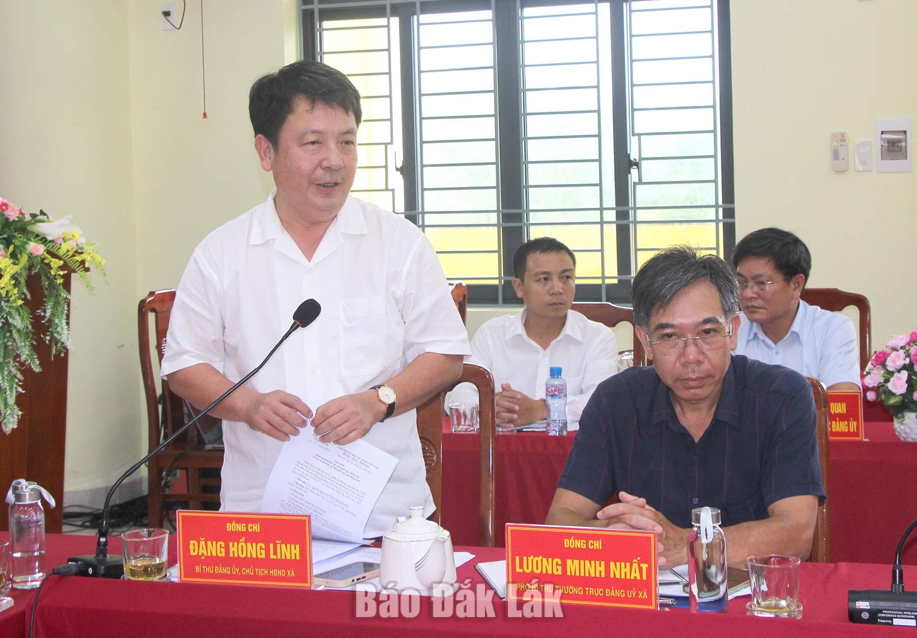 Hòa Xuân gặp mặt, đối thoại cùng doanh nghiệp 2 Bí thư Đảng ủy xã Hòa Xuân Đặng Hồng Lĩnh phát biểu tại hội nghị.