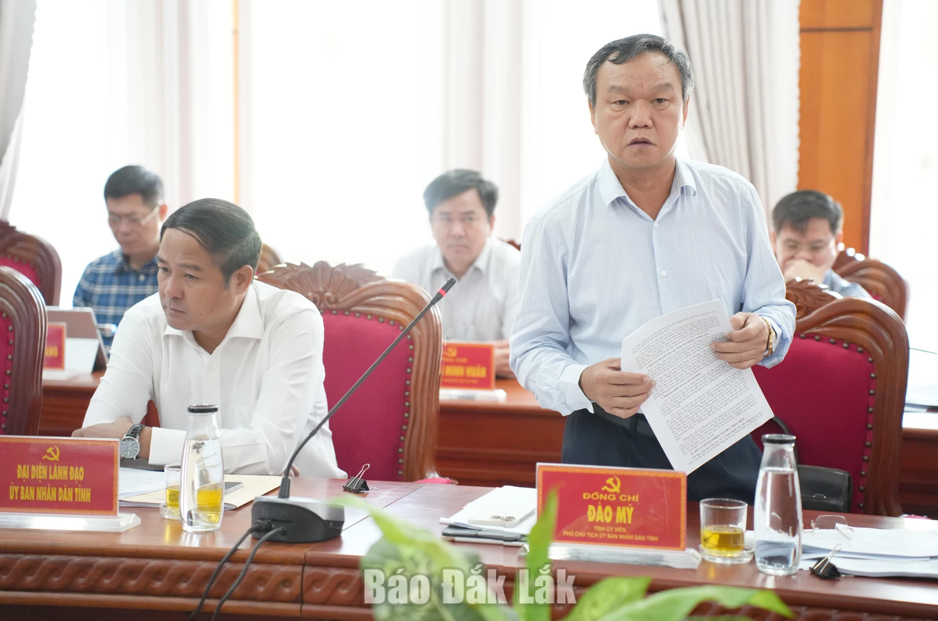 Phó Chủ tịch UBND tỉnh Đào Mỹ phát biểu tại phiên họp.